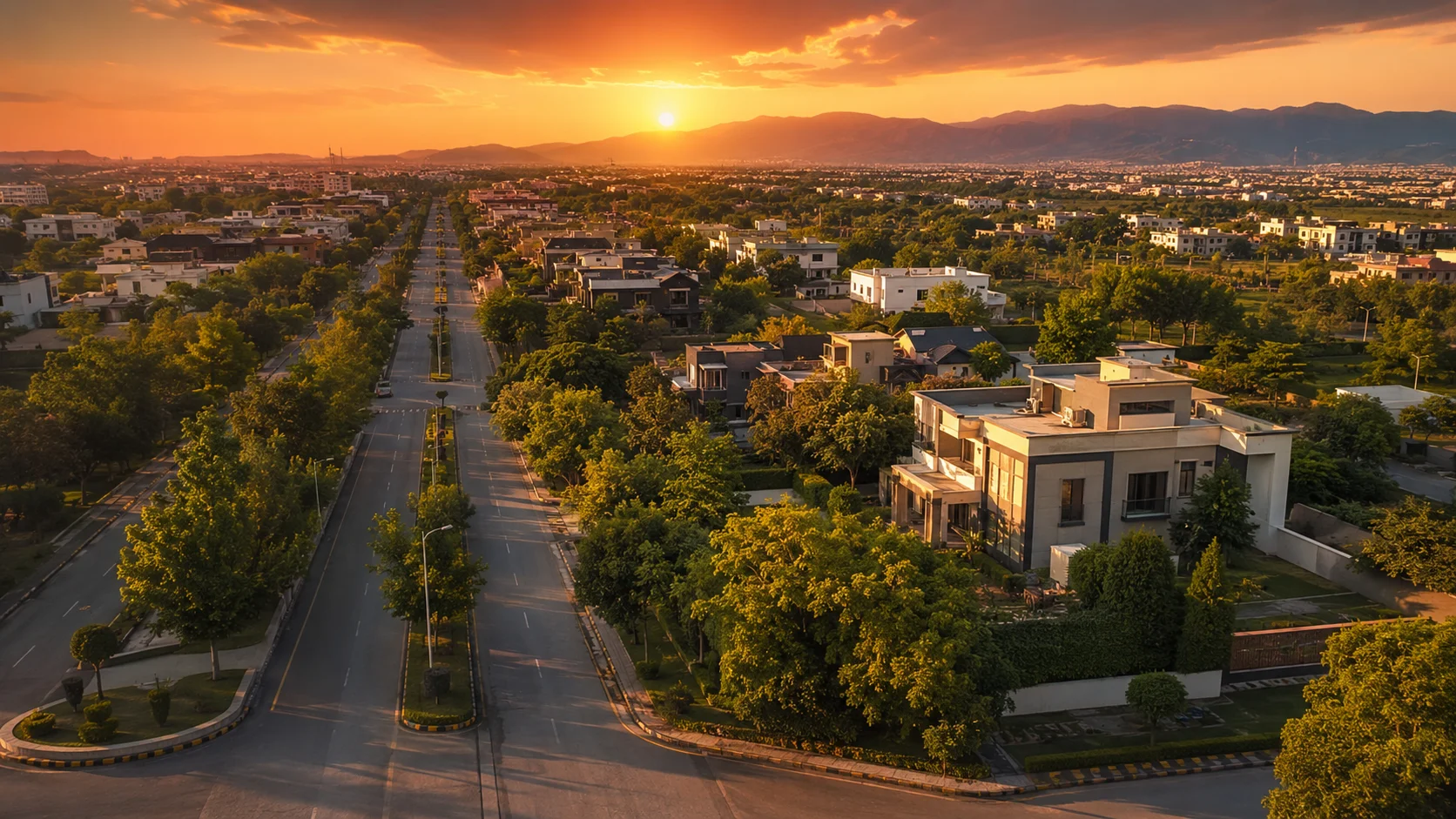 Islamabad property at golden hour